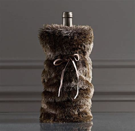 fake fur wine bottle bag|Fur Wine Bag .